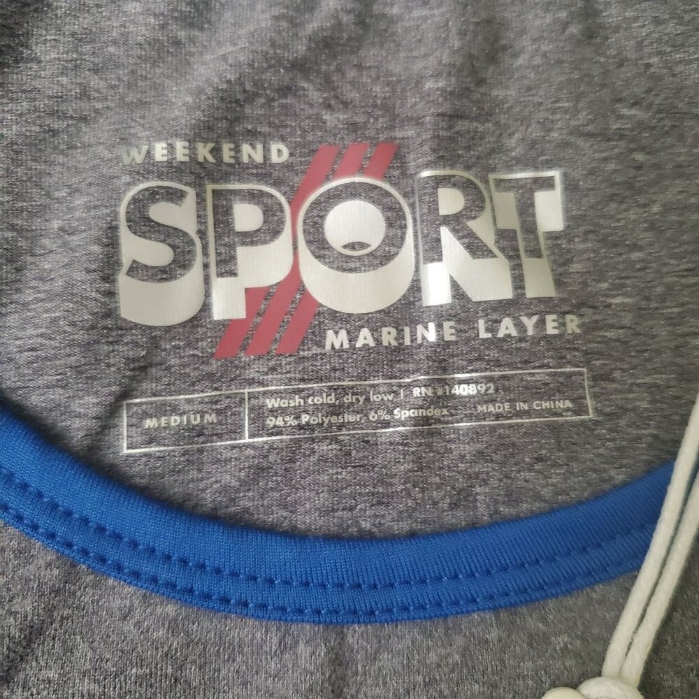 Marine Layer Liza sport tank top womens size medium Gray round neck activewear - Picture 5 of 9